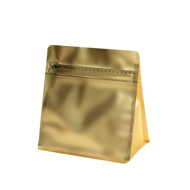 Food Grade Plastic Aluminum Foil Milk Coffee Power Packing Pouch Zip Lock Flat Bottom Bags With Resealable Degassing Valve