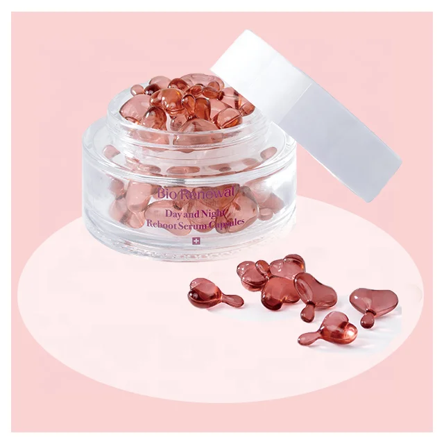 Luxury Face Serum Sensitive Soothing Serum Day And Night Reboot Hydrate Facial Serum Red Heart Capsules