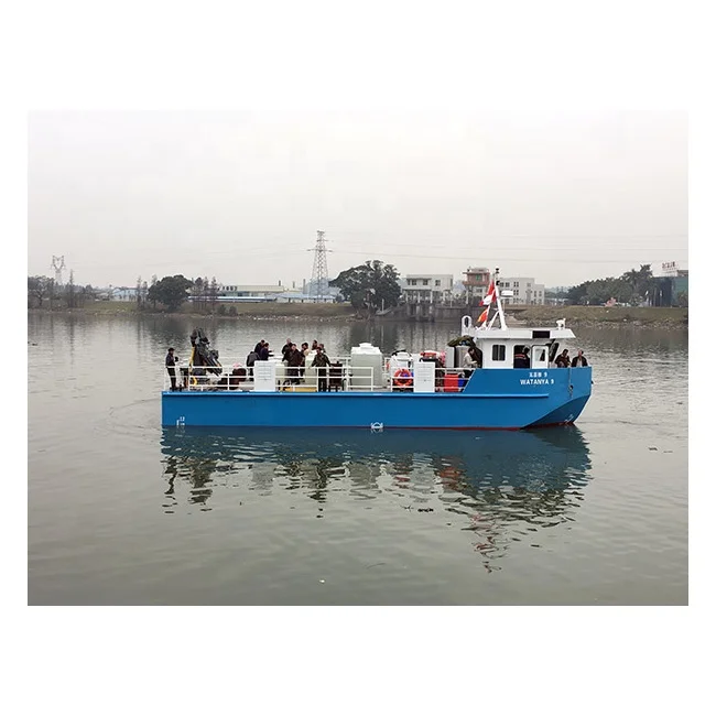 
17M Aluminum Catamaran Fishing Boat with Crane Fishery Work Boat For Aquaculture Fish Feeding Transportation Boat 