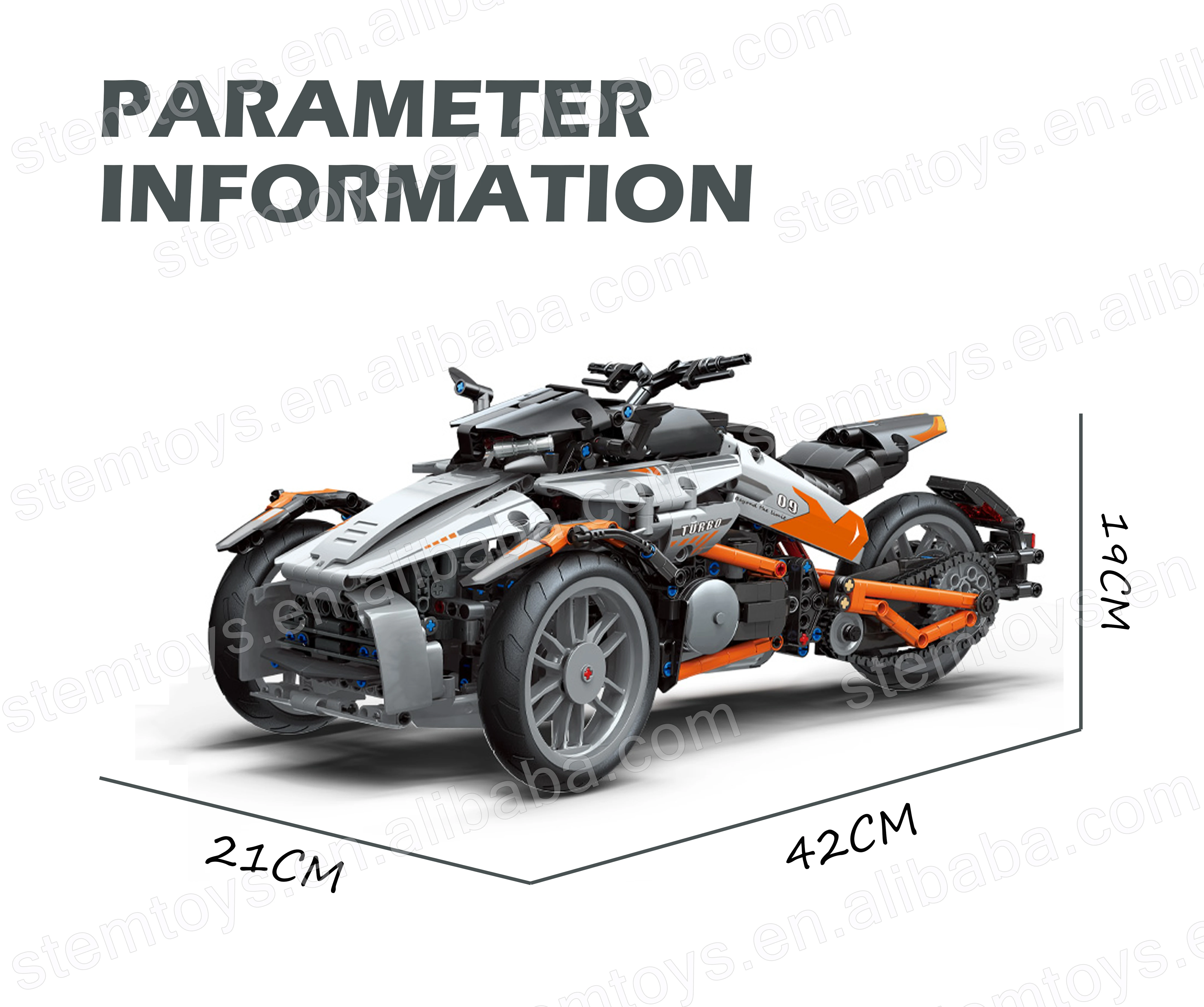 MOYU MY88013 DIY model motorcycle building block 1288 pcs Super grow future thinking Gift for kid/adult