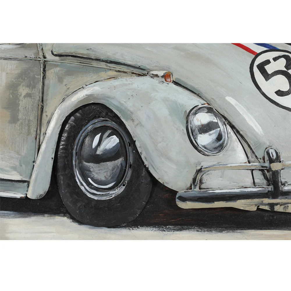 3D Metal Wall Art Herbie the Beetle Bug Vintage Metal Poster Wall Sculptures Modern Metal Wall Decor