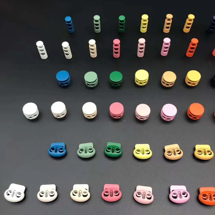 Custom Zinc Alloy Colorful Engraved Bell Stopper Metal Drawstring Rope Cord End Spring Lock Stopper