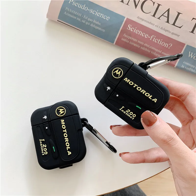 Противоударный защитный чехол для Airpods 1 2, Забавные 3D наушники Motorola Beeper, беспроводные наушники, полный Чехол для Airpods Pro Box, аксессуары