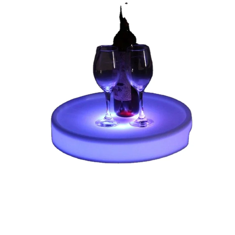 Light up floating led drink holder tray