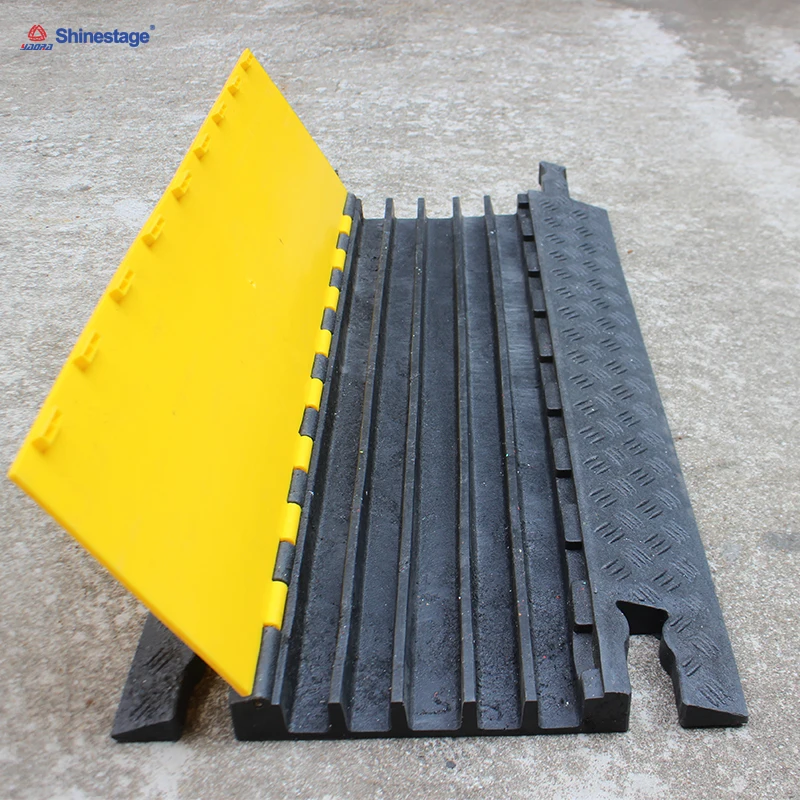 PVC Rubber Mat Cable Cover Speed Humps Road Bump Cable Protector Cable Wire Cord Ramp