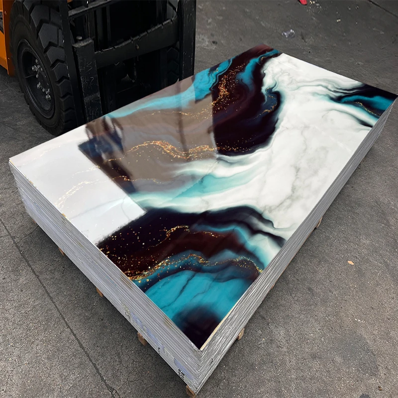 Pvc Uv Coating Pvc Marble Varved Sheet Wall Panel Marble Effect Production Line