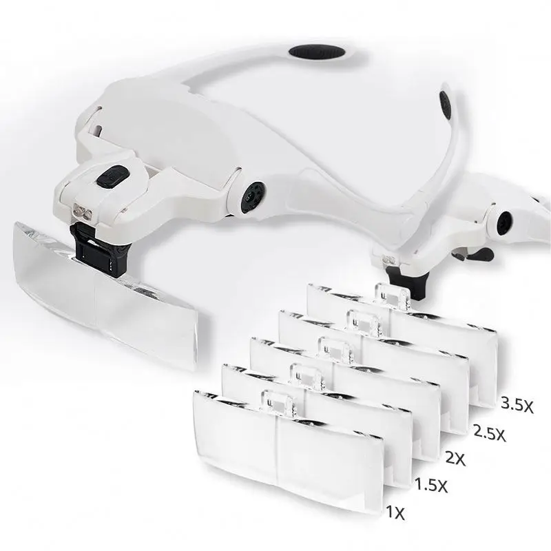 9892B1 Magnifying glass manufacturer 1x 1.5x 2.0x 2.5 x 3.5x electronic magnifier led head light loupes