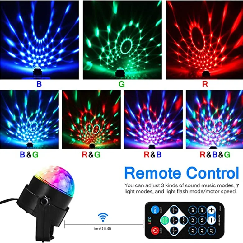 Remote Control Bracket Little Magic Colorful Crystal Laser Ktv Rotating Bungee Stage Light