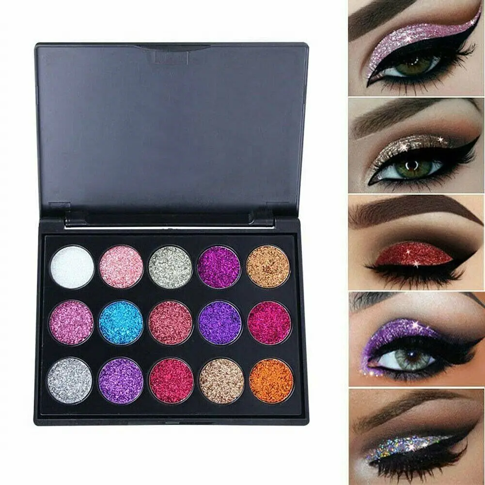 Organic Glitter Eyeshadow 15 Colors Matte Makeup Kit Shimmer Eye Shadow Powder Palette
