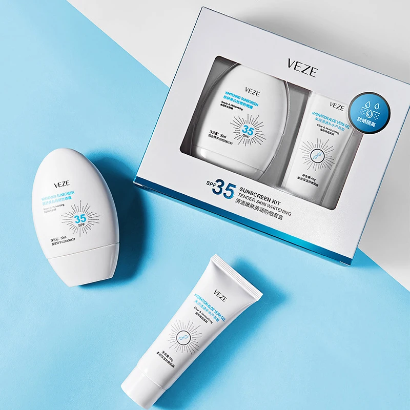 Factory Wholesale Private Label Sunscreen Whitening Waterproof Anti-ultraviolet Refreshing Body SPF 35 Sunscreen Cream