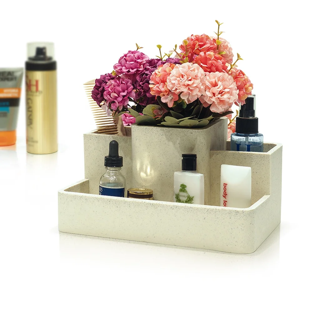 Suanti resin hotel craft desk kitchen storage rack jewellery make up jelwery lipstick cosmetics makeup organizer