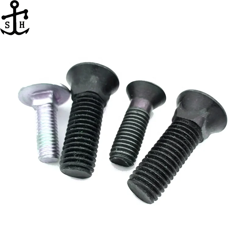 OEM ODM DIN605 DIN608 болт для каретки 8 10 9 12 класса CSK с плоской потайной головкой короткий длинный квадратным вырезом черный оцинкованный