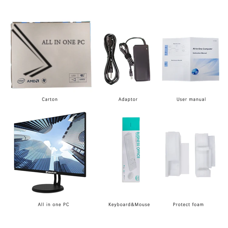 Factory Wholesale LCD Screen DDR4 I5-6400 GTX 3060 12GB Industrial Panel Touch Screen All In One PC