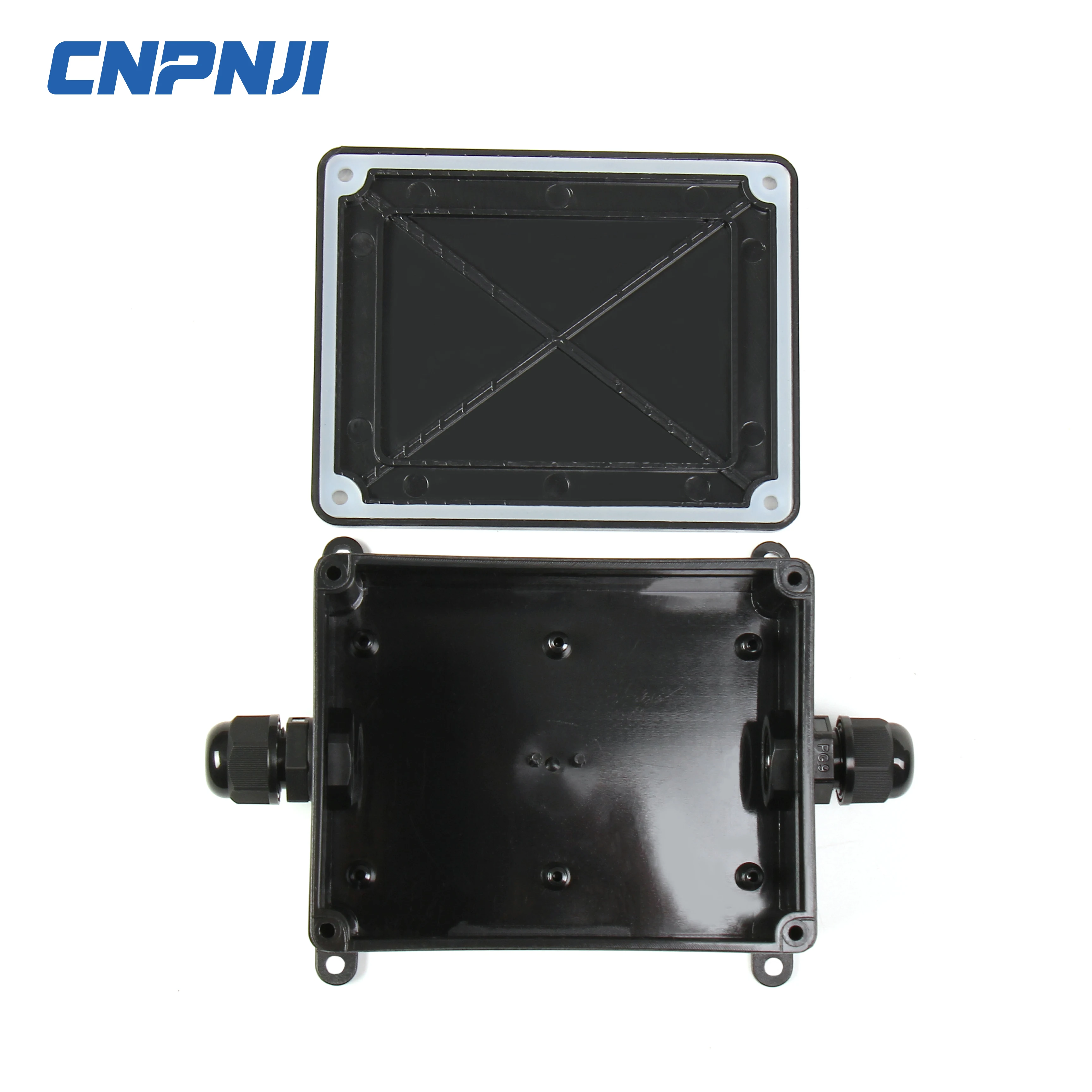 ABS Black 2 Way Junction Box Low Price of PJ Series Plastic IP67 Customized Electrical Enclosure Din Rail,cable Gland 47*28*18mm