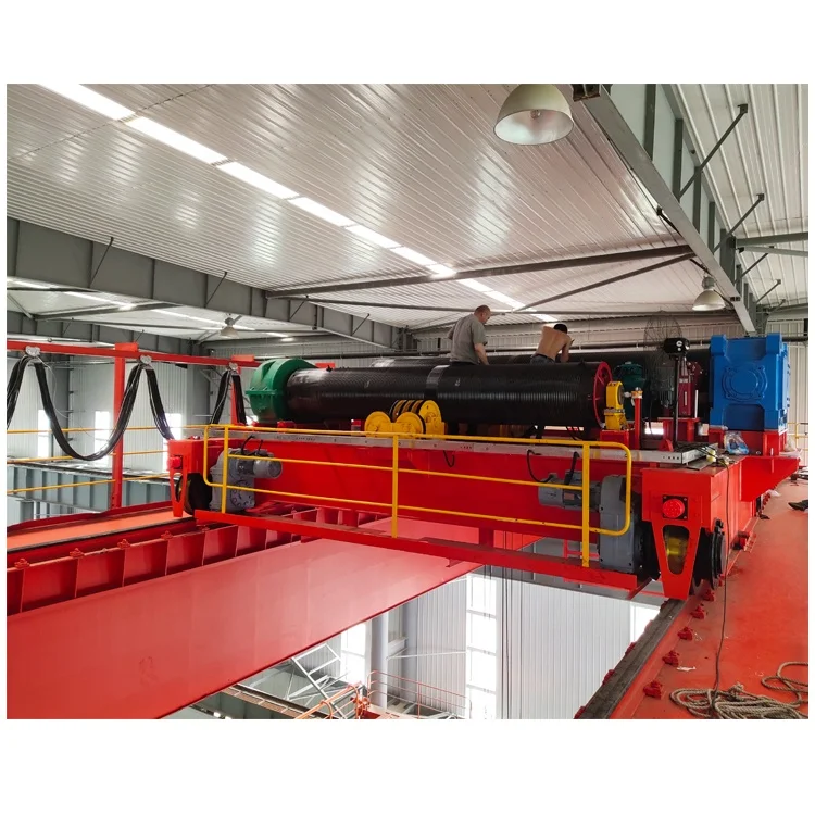 Heavy Duty A5 Workshop QD 160 / 50 ton european style 150 ton Double Girder Overhead Crane Remote Control Eot Bridge Crane price