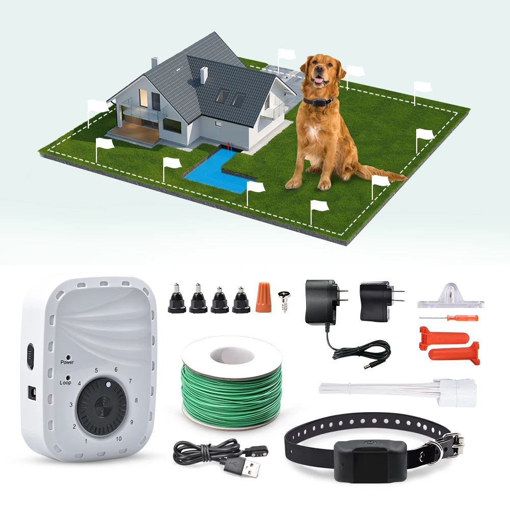 New Pet containment system easy operated rechargeable Waterproof underground electronic dog fence system with small dog collar