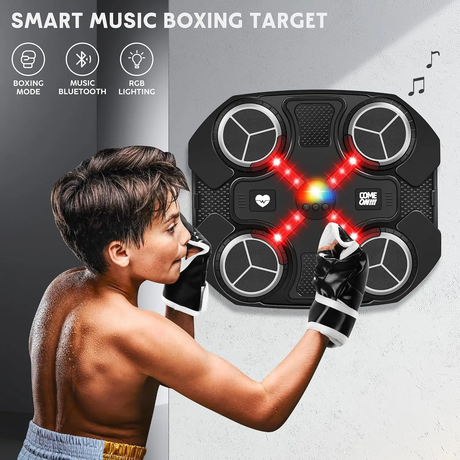 RS Popular Wall Mounted Bluetooth Children Smart Punching Target Child Toys Music Boxing Machine Sport Toys for Kids