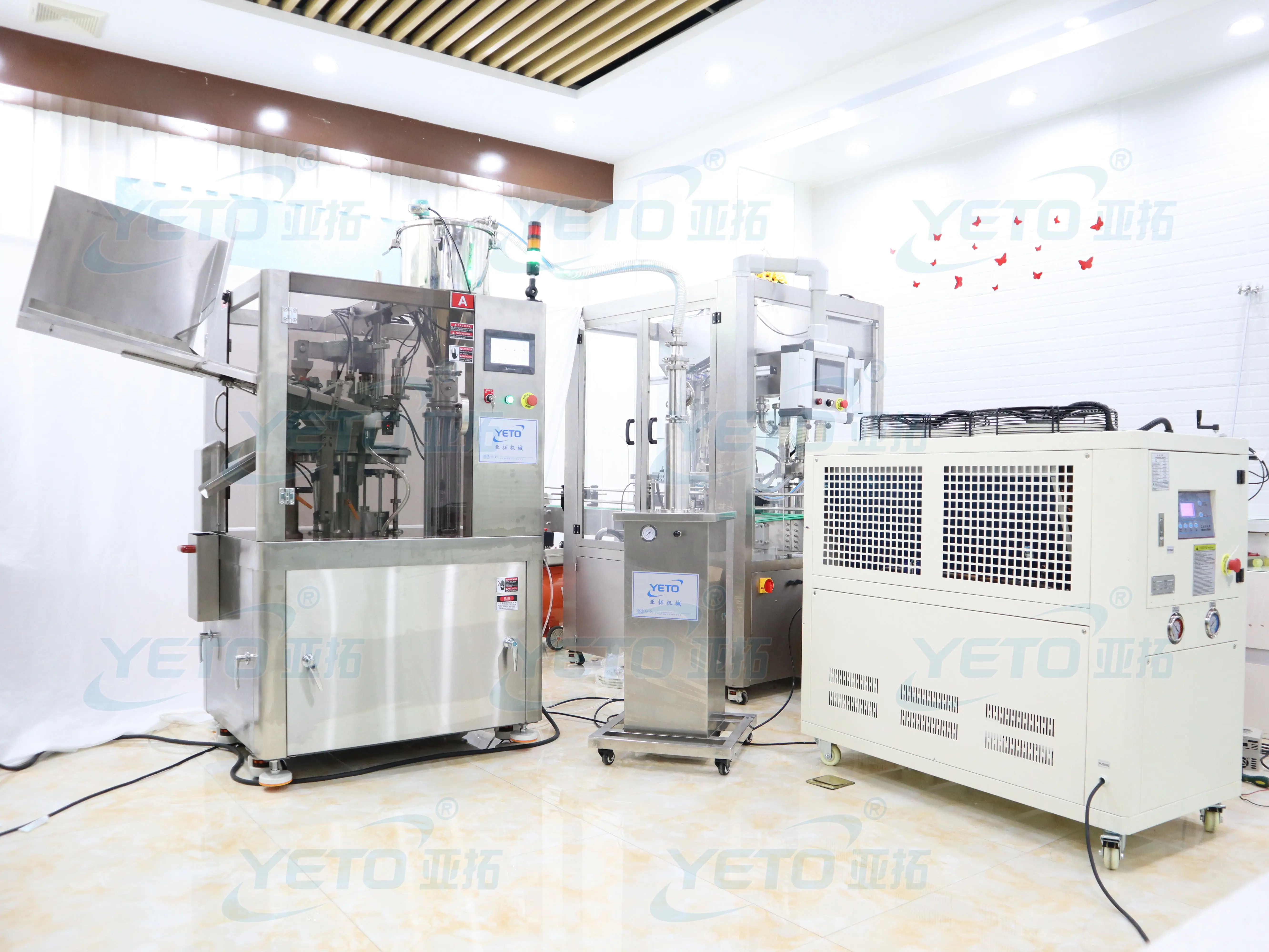 YETO-50ml 100ml Internal Heating Automatic Tube Filling  Sealing Machine Cosmetic  Plastic Tube Sealer Hand Cream Gel Shampoo