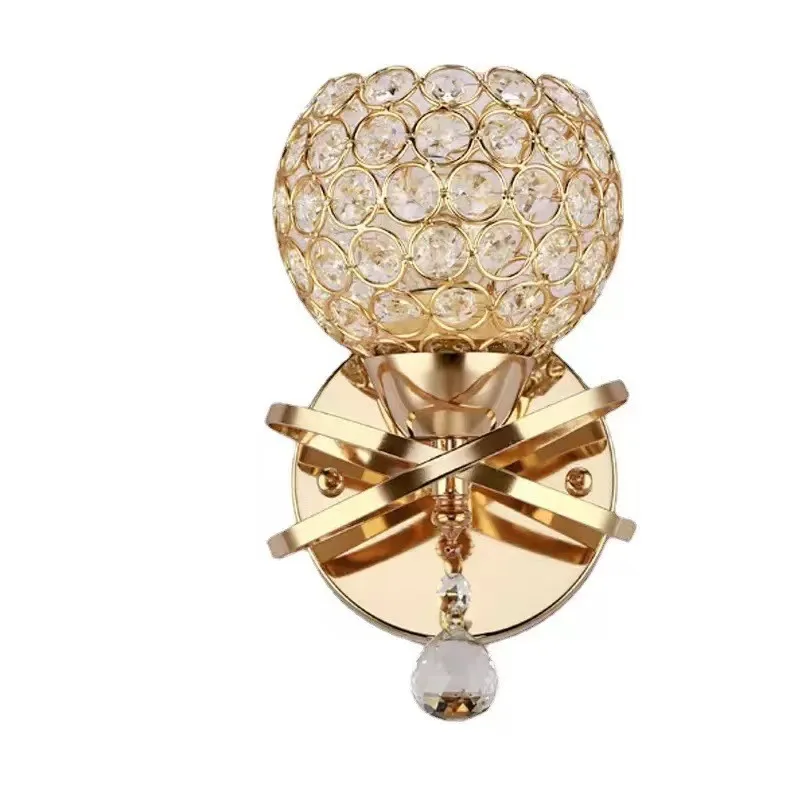 Modern minimalist LED crystal wall lamp/luxurious metal wall lamp for bedroom