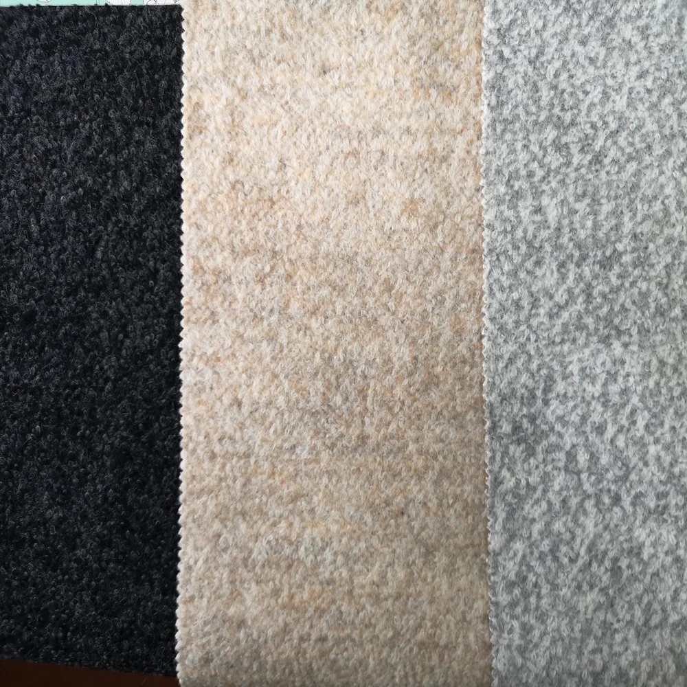 Мягкий высокого качества из трикотажного букле шерсть полиэстер смесовая ткань зимнего сезона Женская Шинель