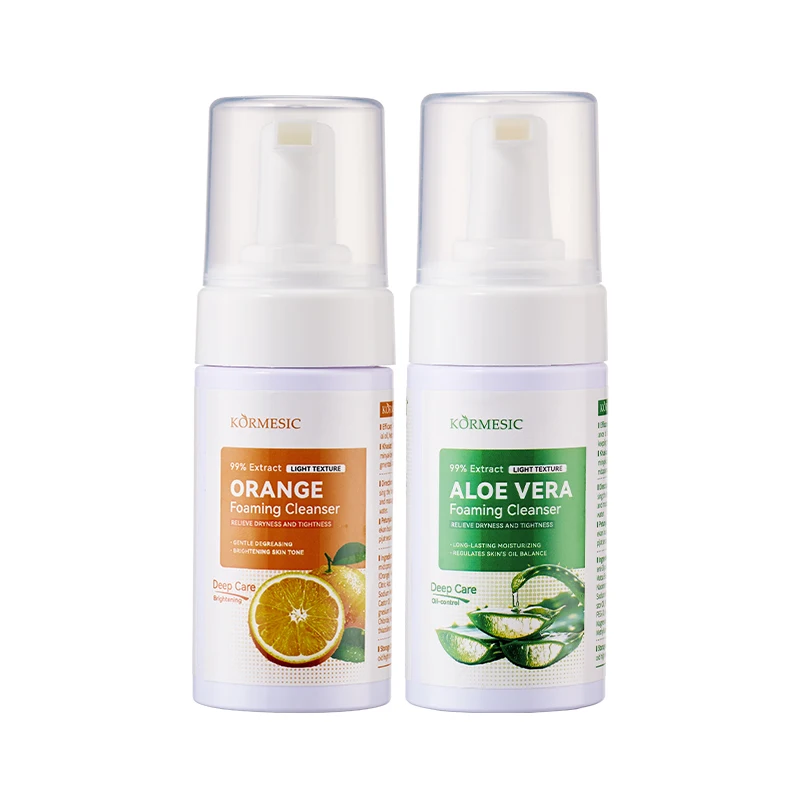 MIDUO Factory OEM 100ML Aloe Vera Orange Deep Amino Acid Cream Skin Oil Cleanser And Foam Cleanser For Sensitive Skin