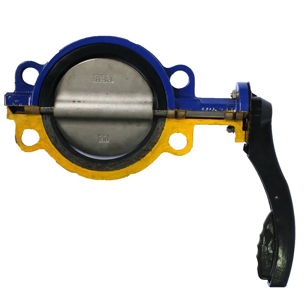 
DN80 3 inch DI CI Body Handle Operated Wafer Butterfly Valve 