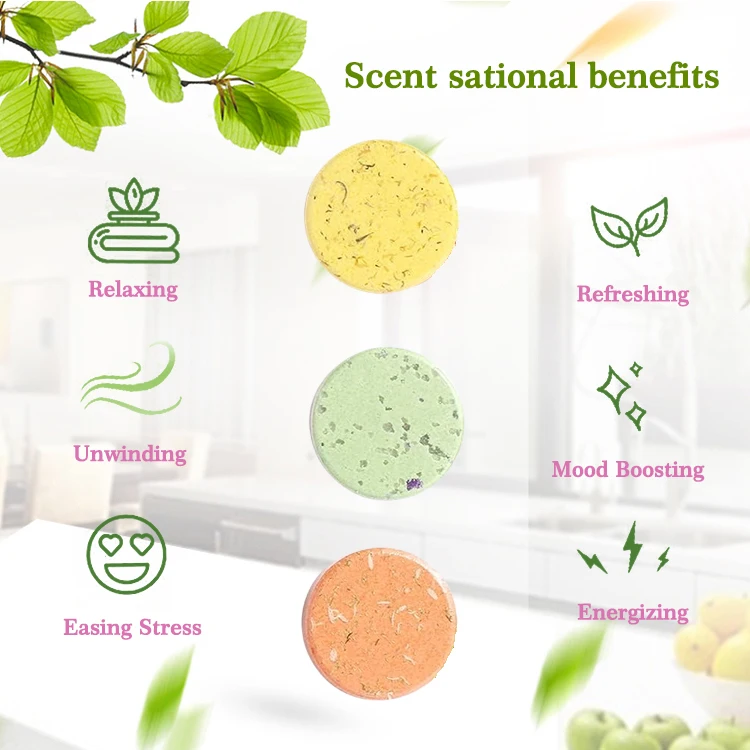 Private Label Organic Vegan Ecofriendly Relax Lavender Peppermint Tablets Aromatherapy Shower Steamer