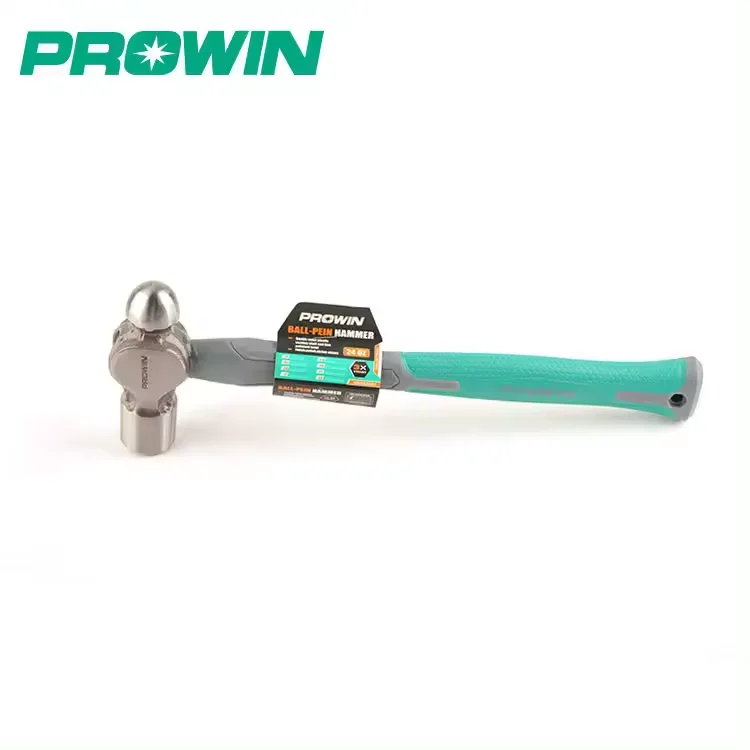 PROWIN Professional Drop-forged Carbon Steel 16oz/24oz Ball Pein Hammer With Fiberglass Handle Round Head Hammer