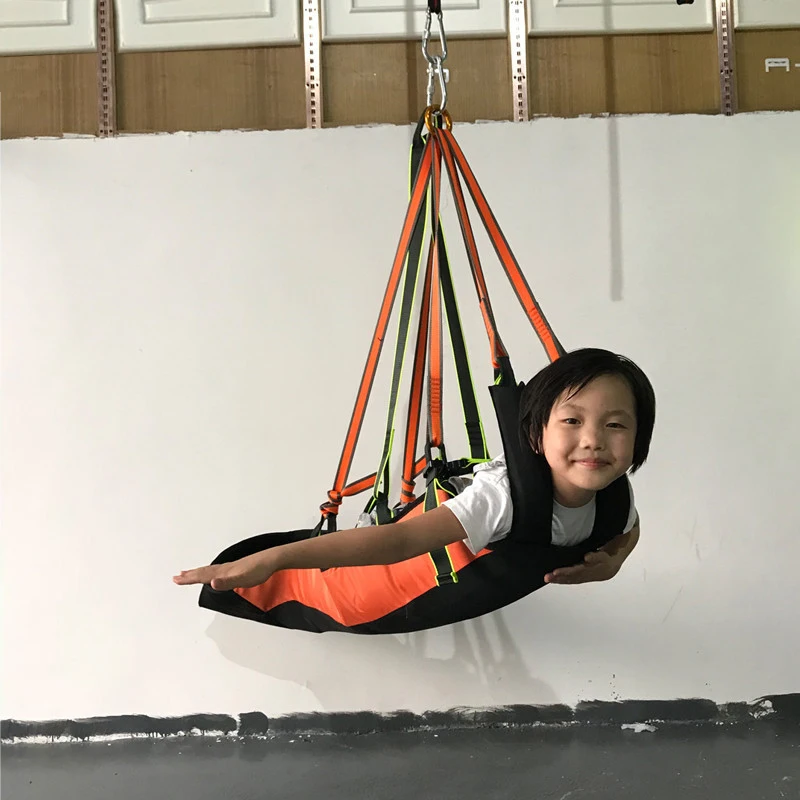 Safety climbing harness Quality assurance black/orange/blue zip line harness