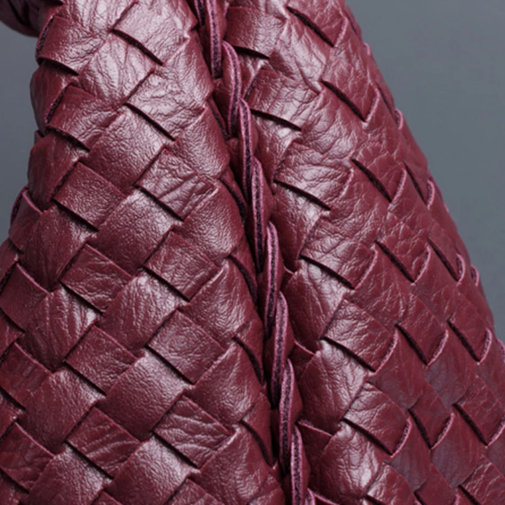 Dropshipping Woven Bag Vegan Leather Hobo Handbags for Women Top-handle Shoulder Tote Braided Bag Underarm Purse