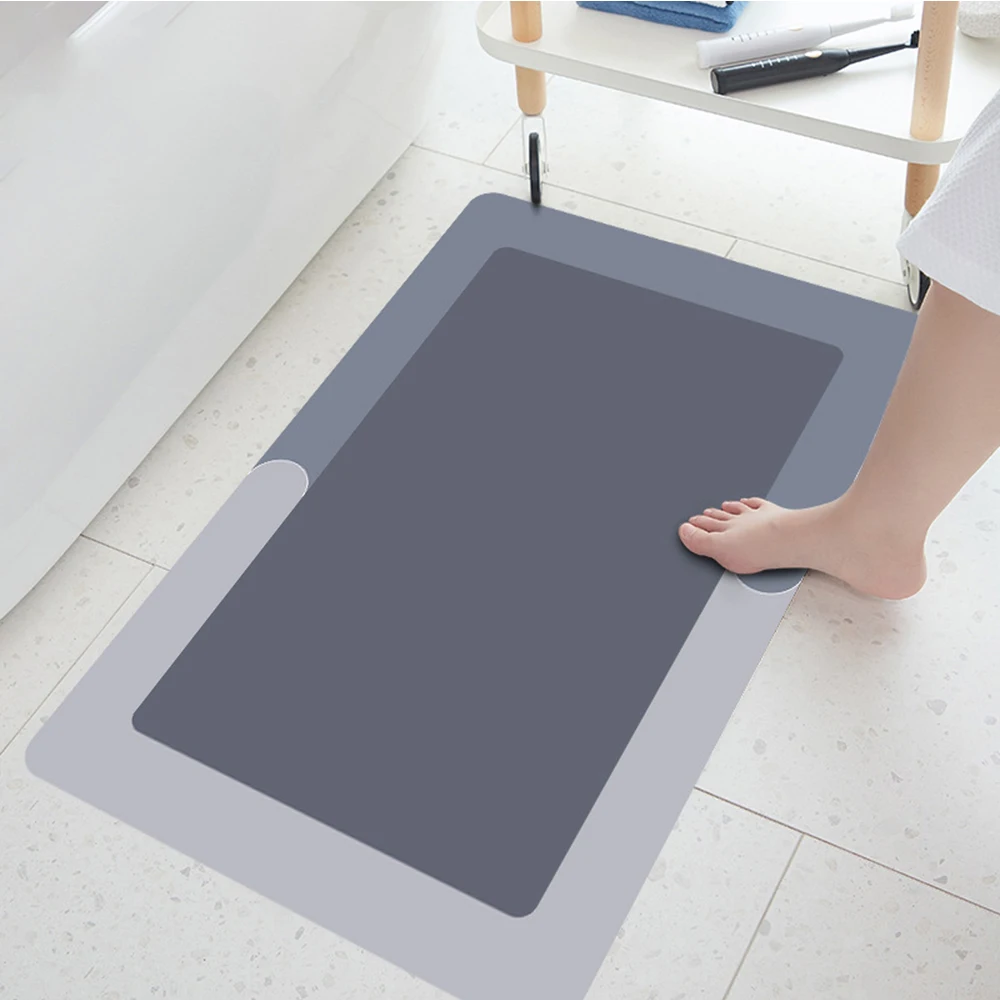 Stocklot Nano Super Fiber Diatom Mud Foam Layer Absorbent Bathroom Floor Mat