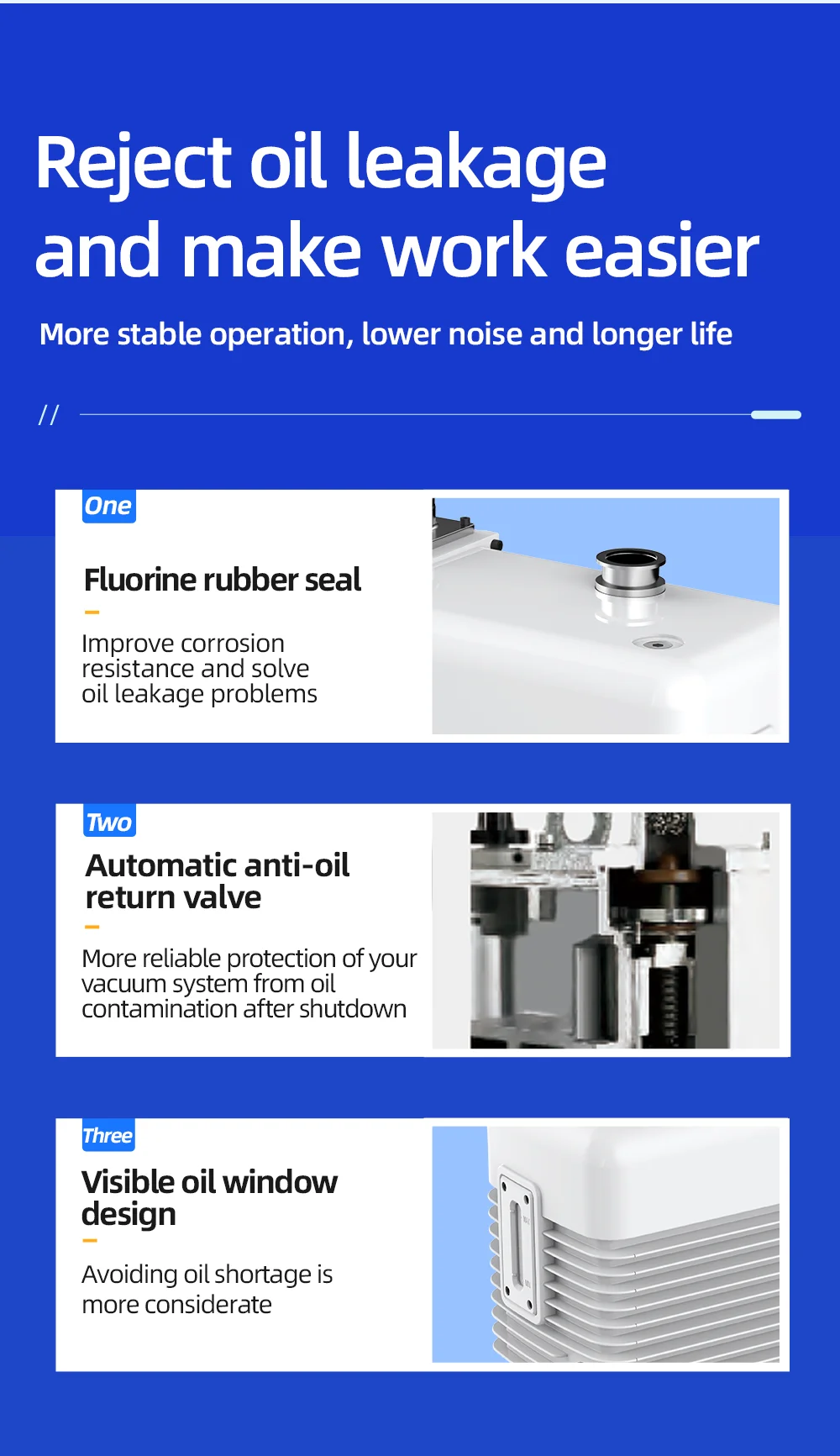 VRD-8 220V 400W 8m3/h 0.5Pa Industrial CNC single and double stage VSV/VRD electric laboratory Air Pump for milking machines
