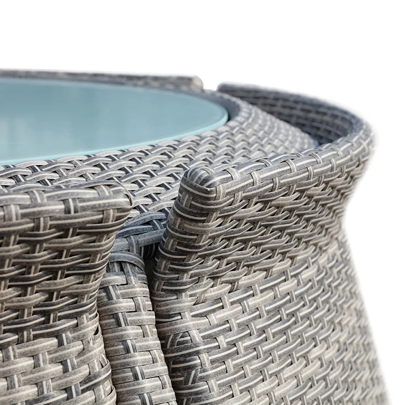 PE Rattan outdoor furniture coffee table and chair waterproof cushion garden balcony coffee tea sofa