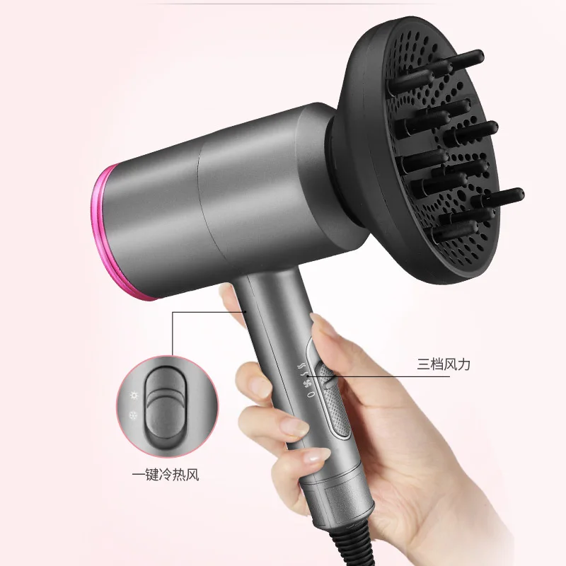 Home Use Negative Ion Hair Blow Dryer Fast Drying Hot Cool High Power High Speed Hair Dryer Professional Salon