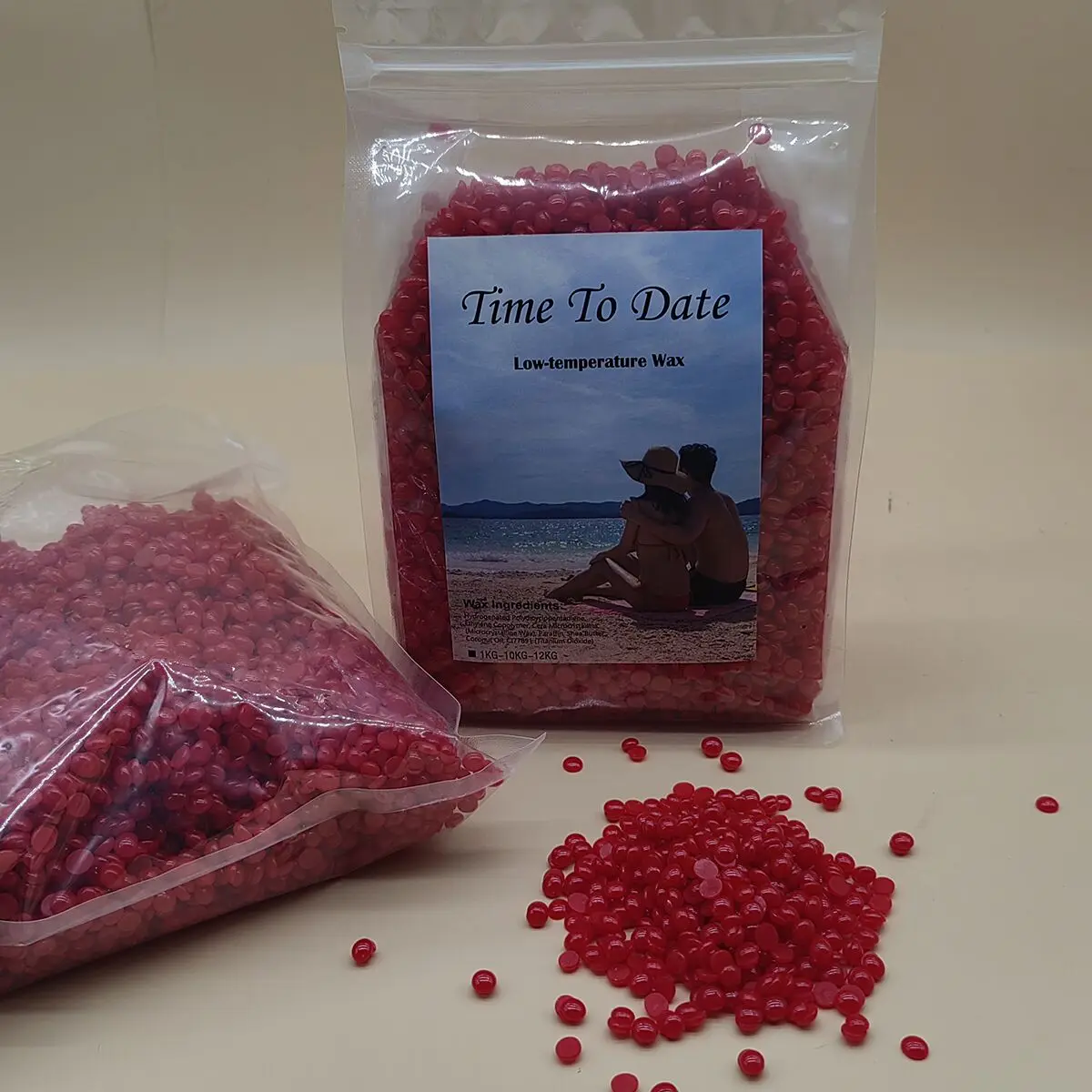 1kg 2.2LB Unscent Rosin-Free Strawberry Glitter Low Melting Point Body Wax Viscosity Free Paper Hypoallergenic Wax