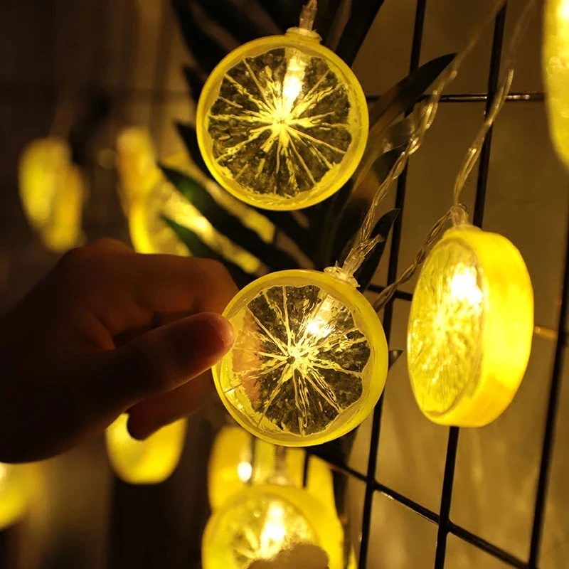 Twinkle Lemon Light String Battery Operated Garland Indoor Wedding Party Christmas Tree Bedroom Holiday Lighting Decoration