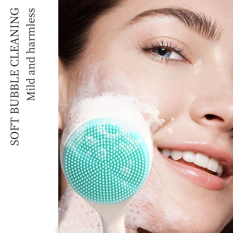 Meilamei Double-sided facial cleansing brush face scrubber SLB-C001 skin care exfoliate deep cleaning facial brushes with base