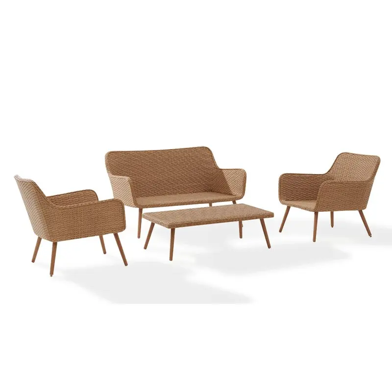 Outdoor Garden Set Patio furniture 4 pcs nordic PE wicker sofa leisure garden rattan sofa set