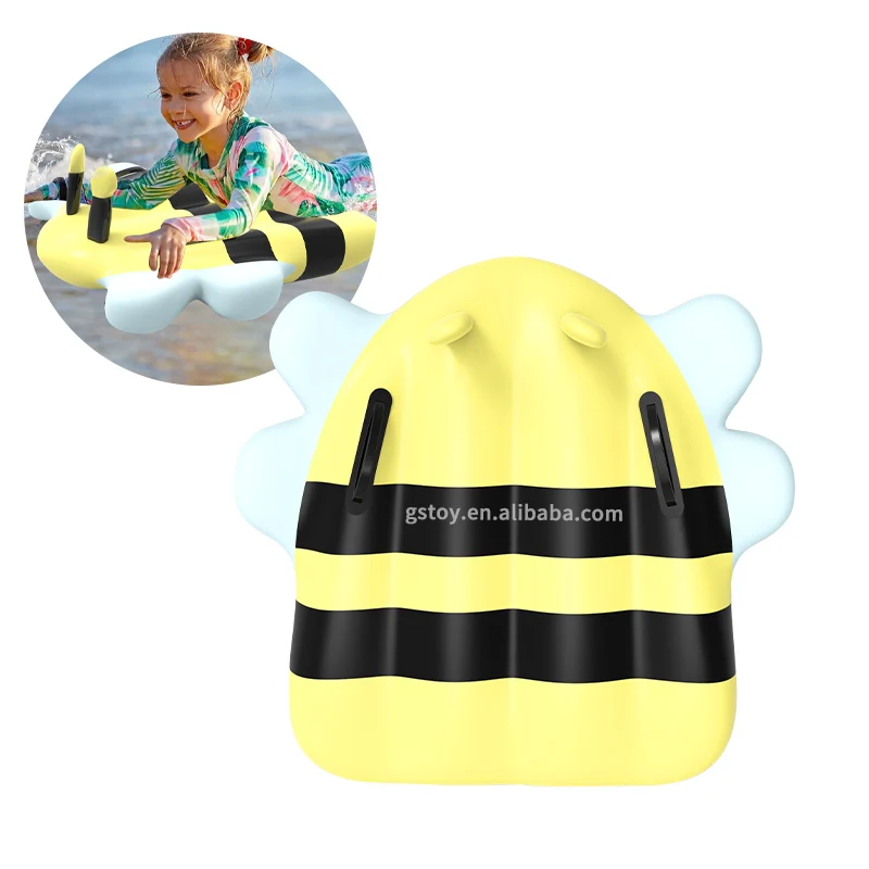 New Custom Honeybee Kids Surfboard Portable Inflatable Water Floats Body Board Swimming Inflatable Floating Mat With Handles