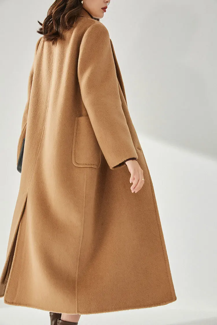 2023 Professional Manufacture ODM&OEM Custom Mongolia  Autumn Winter Cashmere Wool Coat Women