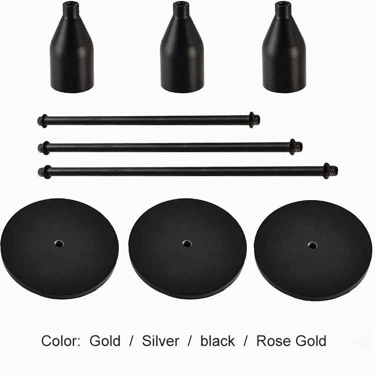 Nordic Home Decorative Multiple Black Metallic Iron Gold Taper Metal Candlestick Holder