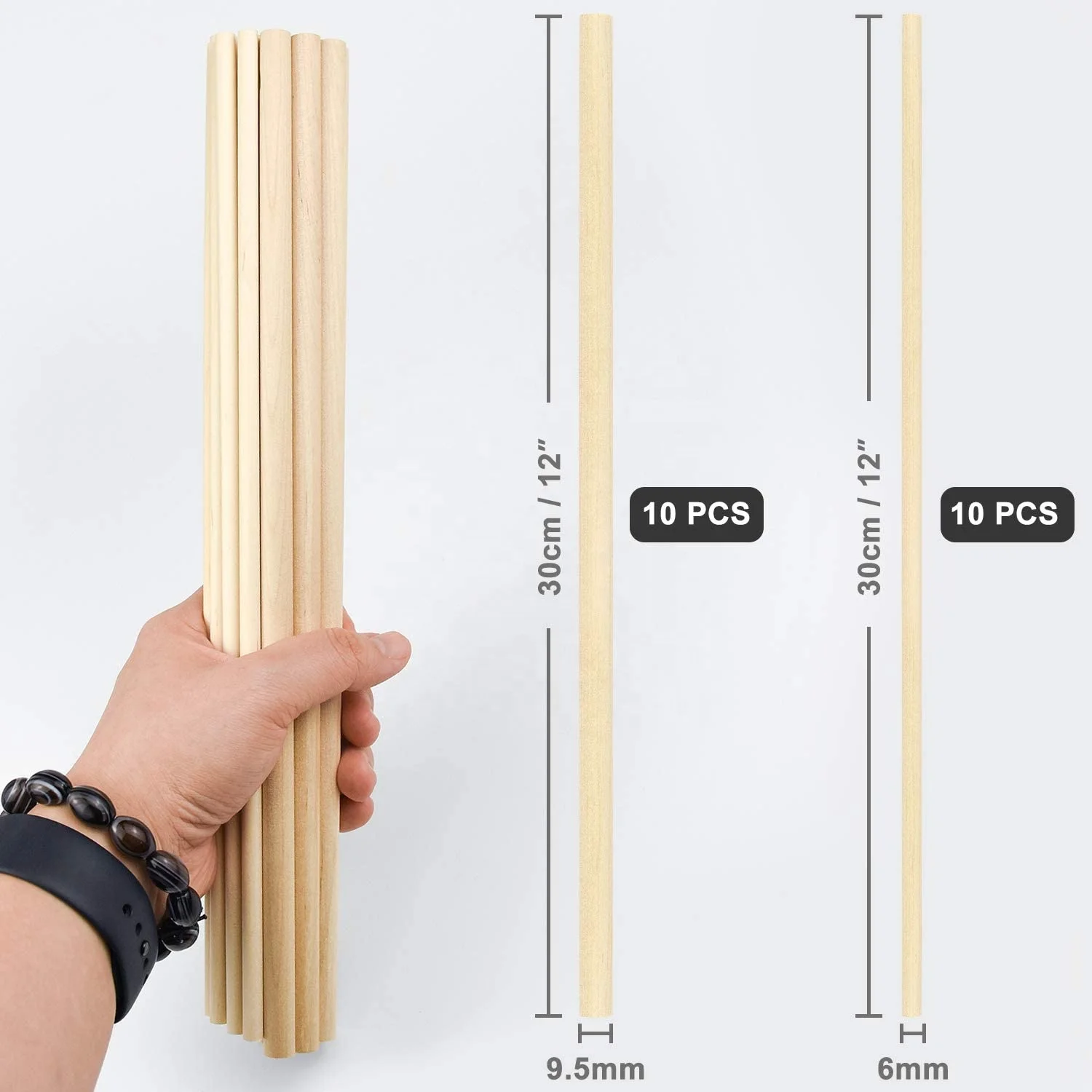 wholesale custom High quality Unfinished Natural Wood Craft Dowel Sticks Wooden Dowel Rods for Craft