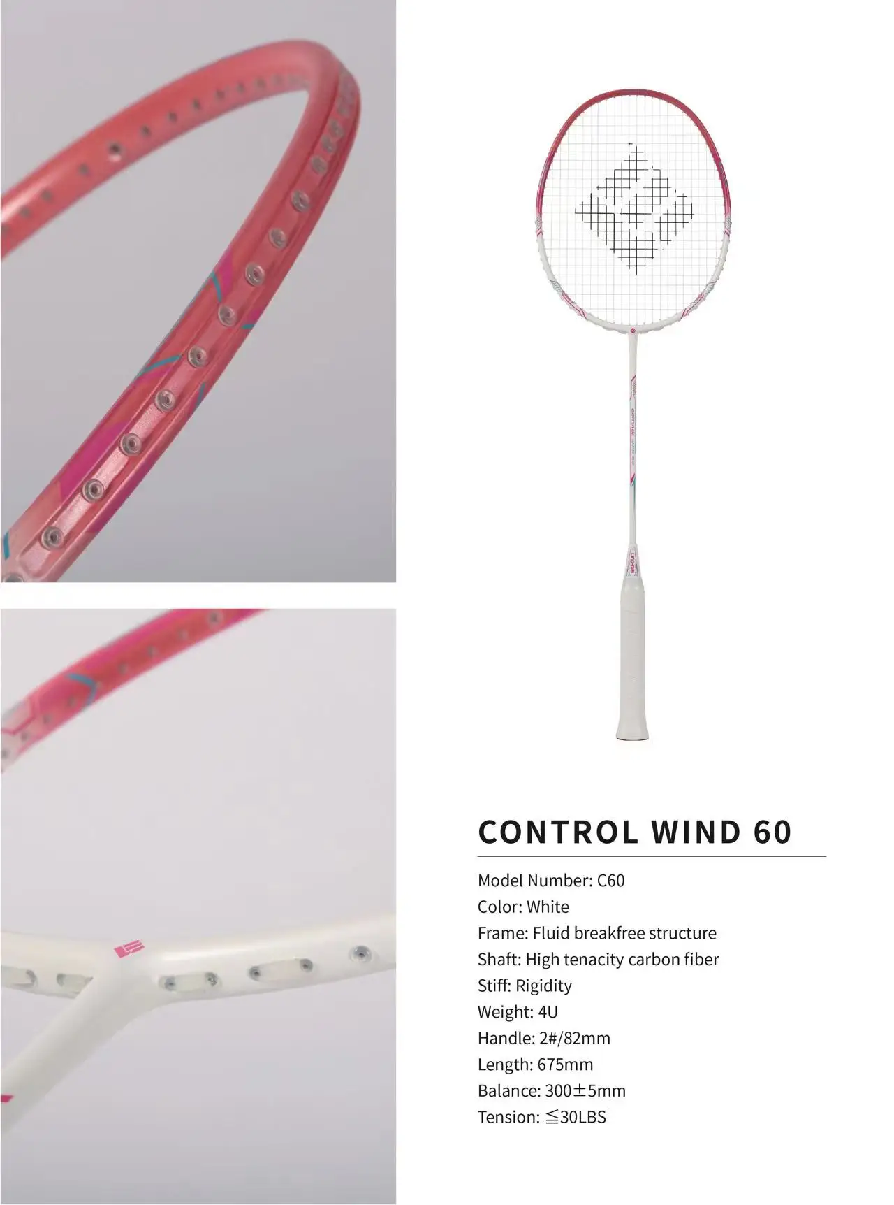badminton racket  Set Wholesale  full carbon fiber Badminton Racket Lingmei C60