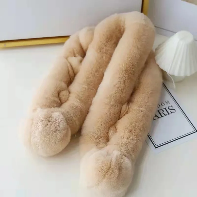Rex Rabbit scarf two ball fur for Women and children winter general thickened  rabbit scarf winter style