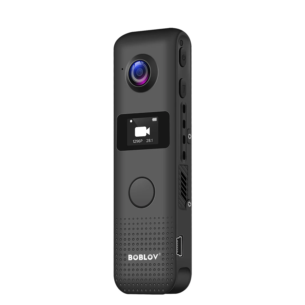 BOBLOV 1296P Professional Body Worn Camera WiFi Law Enforcement Portable Travel Mini Body Camera with Screen 32GB 64GB