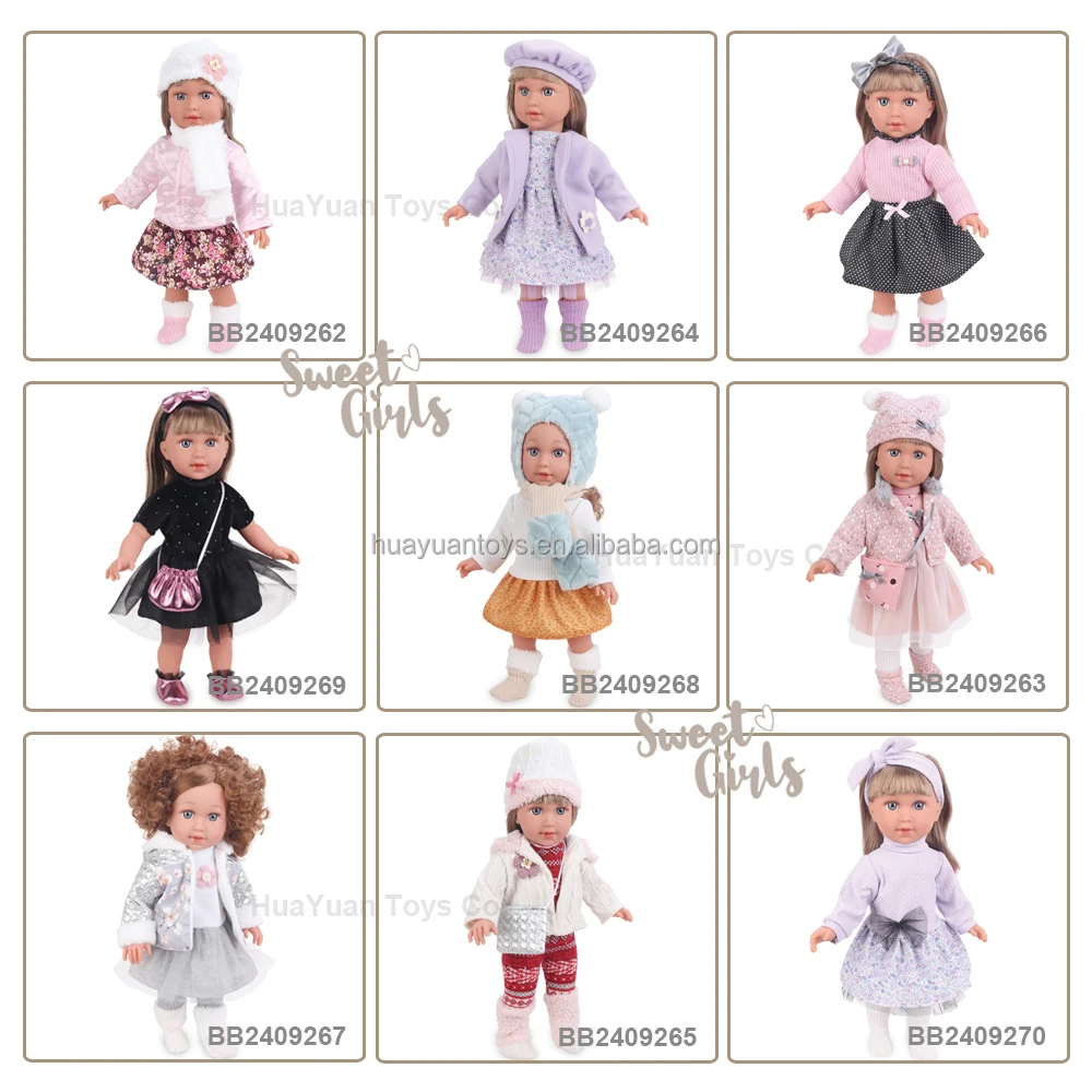 New Arrival 16 inch Realistic Fashion Doll Toy For Girls Dress Up Simulated High Quality Vinyl Fabric Body Factory Kids Gift