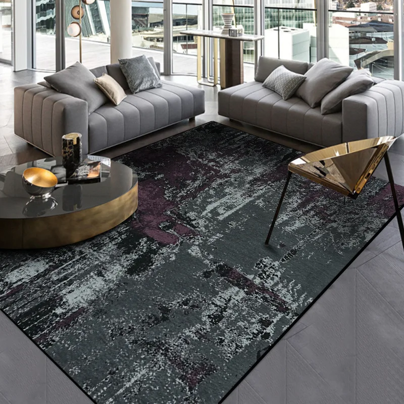 Fashion European and American abstract dark gray purple bedroom living room kitchen floor mat non-slip carpet