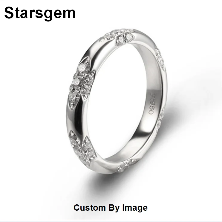 Starsgem кольца из твердого золота в форме лацкана для женщин