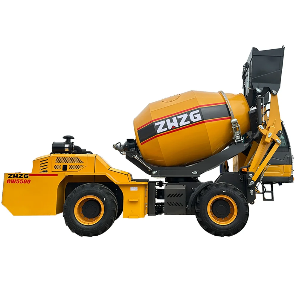 ZWZG Brand 5.5cbm self loading concrete mixer truck