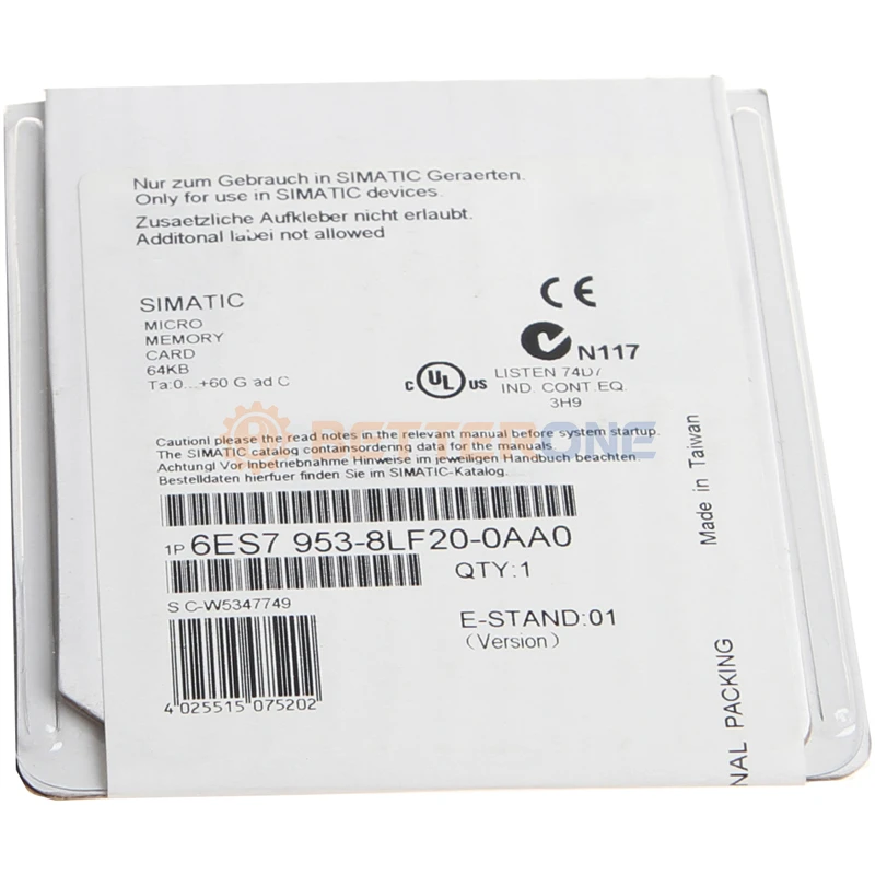 SIMATIC S7 Микро карта памяти для S7-300/C7/ET 200 3 3V nflash 64 Кб с программируемой логикой сименса 6ES7953-8LF20-0AA0